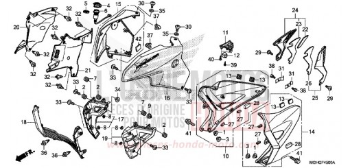 MIDDLE COWL VFR1200XG de 2016